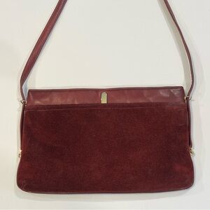 Burgundy Suede Shoulder Bag